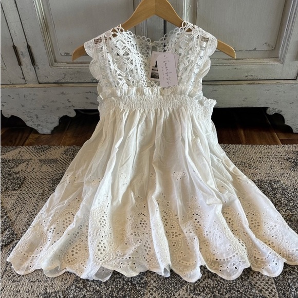 New Women's White Eyelet Layering Lace Sleeveless Tank Top Baby Doll Blouse - Picture 7 of 9